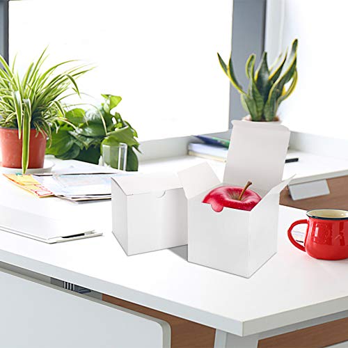 Jucoan 100 Pack White Paper Gift Boxes With Lids, 4 X 4 X 4 Inch Paper Gift Wrap Box For Wedding, Bridesmaids Proposal, Birthday, Mother's Day, Christmas Gift #TOP4