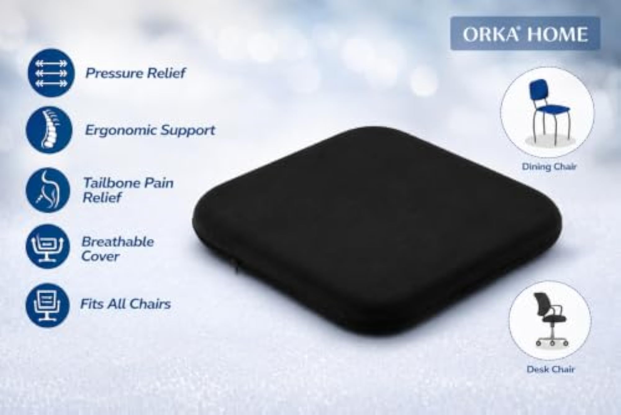 Premium Memory Foam Chair Seat Cushion for Office & Dining