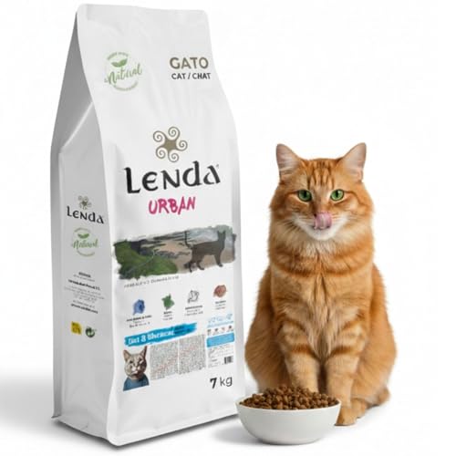 Lenda Urban Gato Diet Esterilizado 7 kg - Pienso para Gatos Adultos Sin Grano de Pavo - Comida con Aceite de Salmon y Krill para Cuidado de Pelo y Cardiovascular - con Probioticos y Condroprotectores