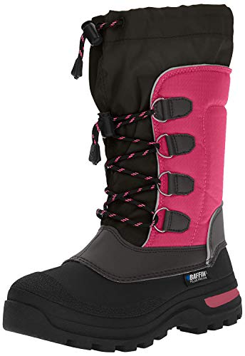 Baffin Kids' PINETREE Snow Boot, Charcoal/Fuchsia, 1 M US Little Kid