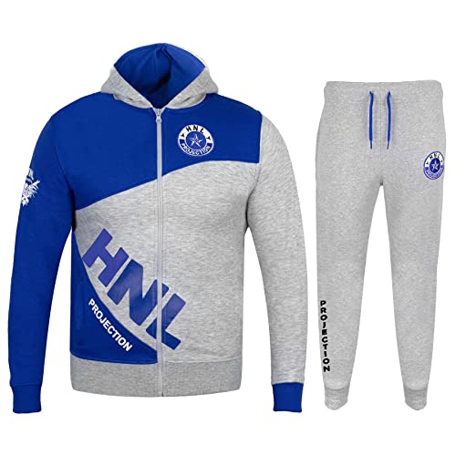 Survêtement fille zippé gris bleu roi 5-13 ans jogging à capuche