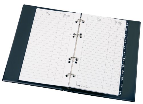 Veloflex 5158180 - telefoonringband DIN A5, adresboek, telefoonboek, zachte folie in lederlook, met register, zwart - Image 3