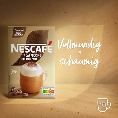 NESCAFÉ NESCAFÉ Gold Typ Cappuccino Cremig Zart, Getränkepulver aus löslichem Bohnenkaffee, portionsweiser Geschmack, koffeinhaltig, 1er Pack (1 x 10 Sticks à 14g) - Produktansicht 9 | Cappuccino