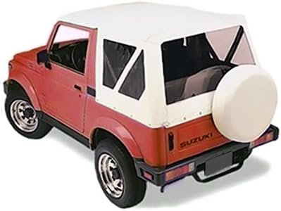 Sierra Offroad Soft Top Replacement for Suzuki Samurai 1986-1994, Leather Grain Vinyl, White, Tinted Windows