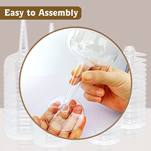 Kyapck 100 Pack Plastic Champagne Coupe Glasses, 4Oz Stem Disposable Martini Glasses For Parties, Stackable Plastic Cocktail Glasses For Margarita, Birthday, Wedding #TOP2