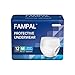 FAMPAL Vital Guard Adult Incontinence Pants for Men and Women, Disposable Pull-Up, Odor Control, Overnight Protection, Unisex, Medium, 12 Count