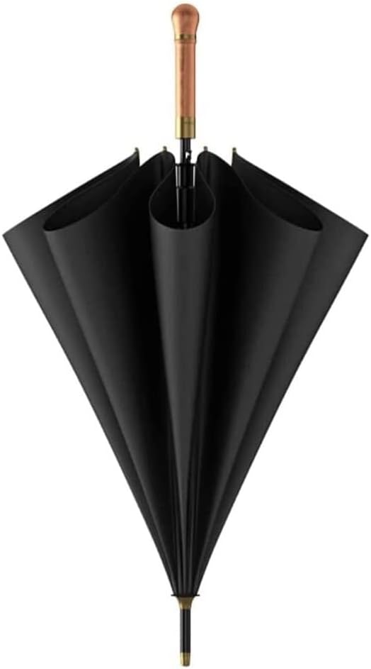 Windproof Umbrella Strong Umbrellas Golf Umbrella Windproof Waterproof Stick Umbrella With Wooden Handle Portable Canopy Vented Umbrella For Business Travel Umbrellas for Rain ( Color : Black , Size :