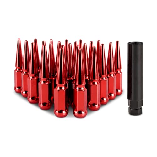 Image of Mishimoto Spiked Lug Nuts, M12x1.5, 24-PC Set, Red