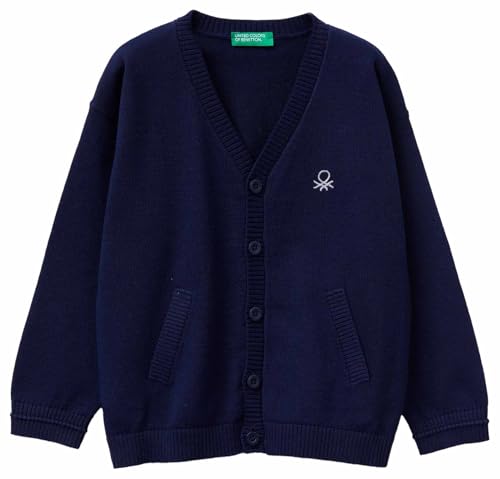 Cardigan Mixte Benetton gilet boutonné col V en maille pour homme et femme