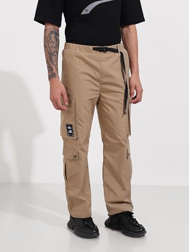 Image of The Indian Garage Co Men Relaxed Fit Mid-Rise Cargos