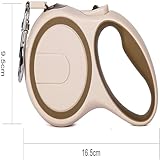 QLXYYFC Ausziehbare Hundeleine, 5 M, 360° Verwicklungsfreie Verlängerte Leine, Rutschfester Griff und Bremsknopf, Geeignet für Kleine und Mittelgroße Hunde Bis Zu 25 Kg (Color : Brown, Size : 5m)