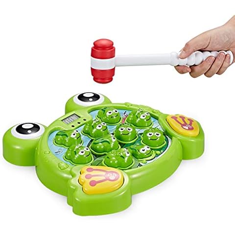 Think Gizmos TG702 Interactive Whack a Frog Game - Fun Hammering Toy Gift for Toddlers and Young Kids Boys and Girls aged 3 4 5 6 7 Years Old (Green) Cover