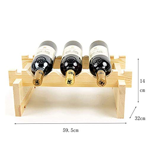 Soporte de vino apilable de madera sólida mediano miniatura 2