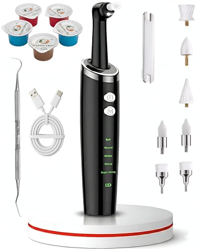 Britiva Electric Tooth Polisher Plaque Remover for Teeth Tooth Stain Tartar Remover Teeth Cleaner Dental Cleaning Kit for Tooth Whitening 5 Modes Rechargeable & LED Light