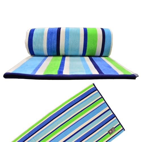 U.S. POLO ASSN. Oversized (40” x 70”) Striped Nautical Design Beach Towel - Luxury Plush Cotton Hotel Quality for Bath, Pool - Myrtle Stripe