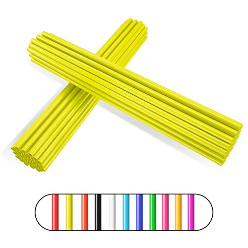 Cubiertas para Radios,PSLER 72 Piezas Cubiertas Protectoras Reutilizables para Llantas de Ruedas para Sillas de Ruedas, Motocicletas de Montaña - Amarillo Cubiertas Radios