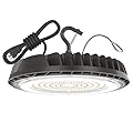 HYPERLITE UFO LED High Bay Light 200w LED High Bay Light 28000lm LED Shop Light with 5000k with us Plug High Bay LED Lights for Commercial Bay Lighting 16-20ft Workshop Warehouse Factory Gym Barn ETL