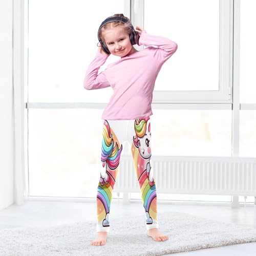 Toddler Girls Leggings Printed Yoga Pants Leggings Cartoon Unicor on Rainbow for Kids4