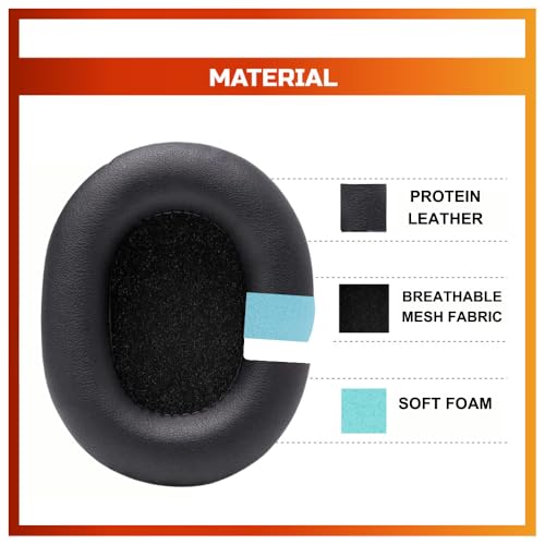 Image of Crysendo Replacement Earpad Cushions Compatible with Boat Rockerz 550, Boat Immortal IM 700 /IM1000D /IM 1300 Headphones, Earpads with Softer Protein Leather, High-Density Memory Foam Ear Pads