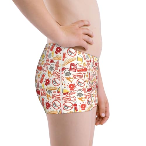 Boys' Cotton Boxer Brief Soft Underwear-Firefighter Icons2