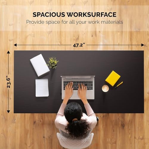 Halter Computer Desk for Home Office 47” Work Table Easy Assembly Black Desk Black Frame