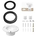 RV Toilet Seal and 3 Inch Socket RV Toilet Flange for Dometic 300/310/320 RV Toilets, Toilet Parts Replaces 385345892 Flange, 385311658 Flush Seal and 385311652 Base Seal, 3 in 1 RV Toilet Repair Kit
