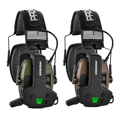 PROHEAR 2 Pack Electronic Ear Protection for Shooting with 4X Sound Amplification，2Pack RH08 Walkie Talkie for Howard Leight Impact Sport 066 Electronic Earmuffs - PROHEAR