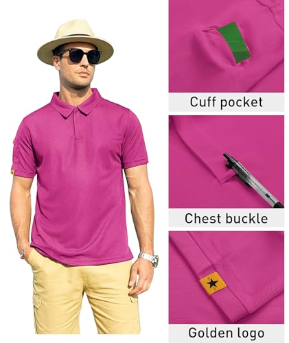 Image of ZITY Mens Polo Shirt Short Sleeve Sports Tactical T-Shirt Athletic Golf Polos Daily Casual Stylish Collared Shirts for Men
