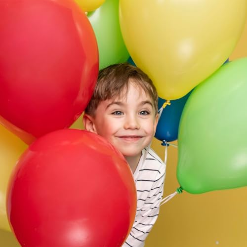 Image of Assorted Rainbow Balloons 30 Pack 18 inch Round Bright Latex Balloons Assorted Colors for Birthday Baby Shower Wedding Party Birthday Decorations Supplies Arch Garland