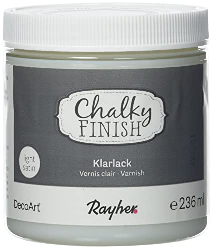 Rayher 38875000 Vernis Incolore, Satiné Mat, Bidon 236 ml, Vernis Incolore, Vernis Protecteur pour Sceller les Peintures Acryliques, Résistant à la Salive, aux Intempéries