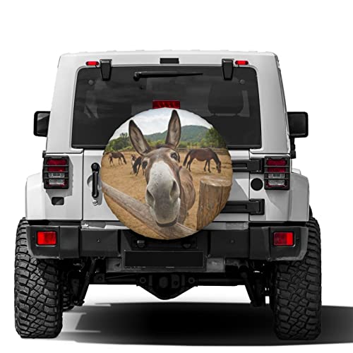Image of Funny Donkey Spare Tire Cover Dust-Proof Wheel Tire Cover Fit Trailer, RV, SUV and Many Vehicle 16 Inch