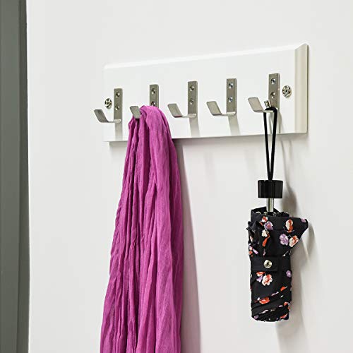 Amazon Basics Coat Hook - Brushed Stainless Steel, 5-Pack #TOP5
