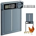 Automatic Chicken Coop Door, Large Chicken Door with Timer & Manual Control, Anti-Pinch Sensor, Low Battery Warning,Waterproof Aluminum Chicken Coop Opener with LCD Display, Battery Powered (Blue)