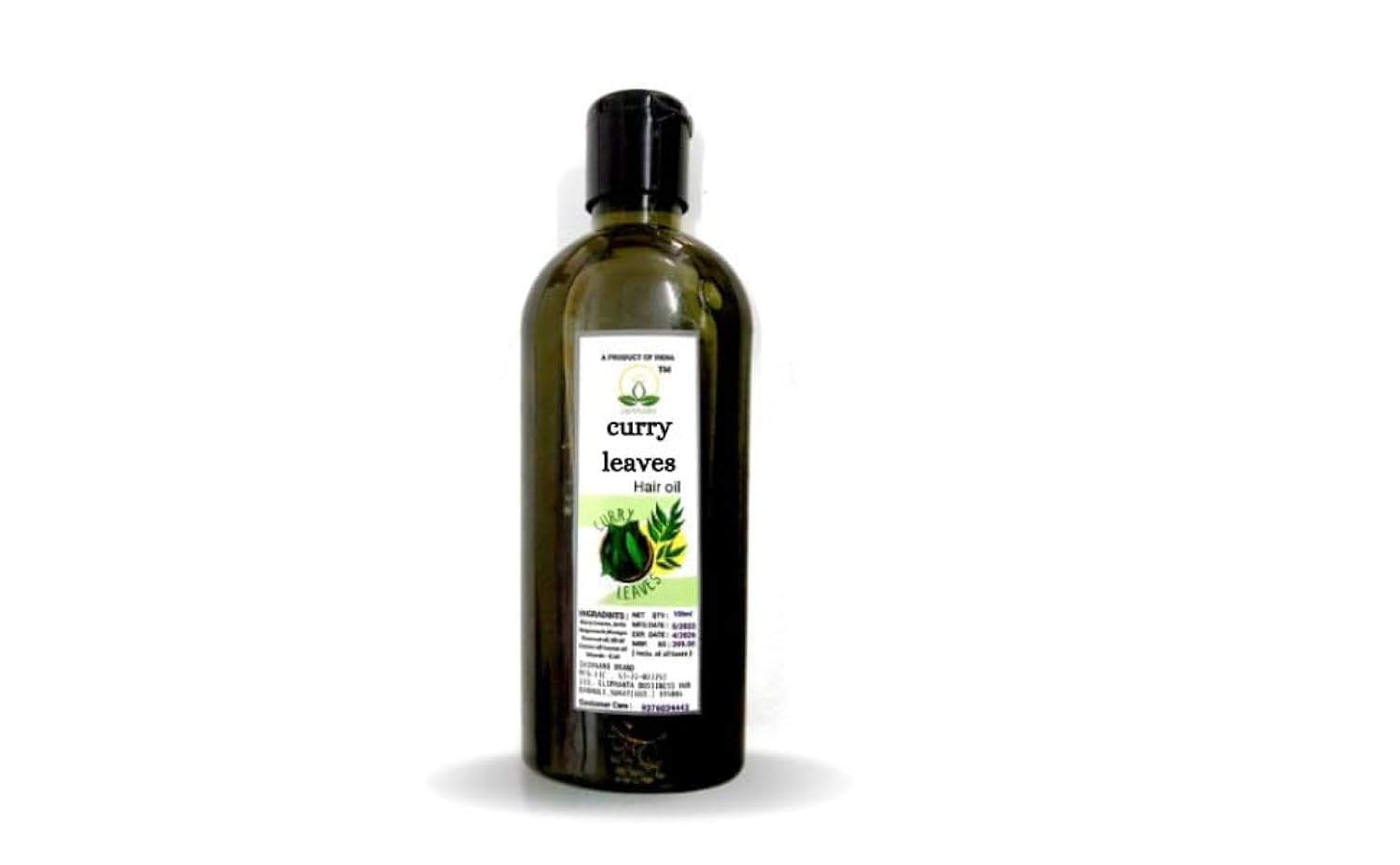 Shivaaro CURRY HAIR OIL | Curry Leaf 100% Organic hair Oil with best herbal & natural oils 100 ml