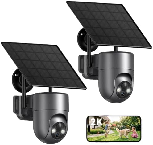 LIWAN Solar Security Cameras Wireless Outdoor, 2.4GHz WiFi Solar ...