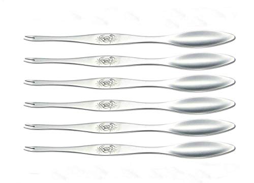 seafood spoons - AKOAK 6 Pcs Seafood Tools,Double Headed 304 Stainless Steel Fork and Spoon for Crab and Lobster