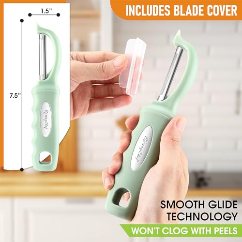 Image of Spring Chef Swivel Vegetable Peeler with Ergonomic Handle, Pistachio