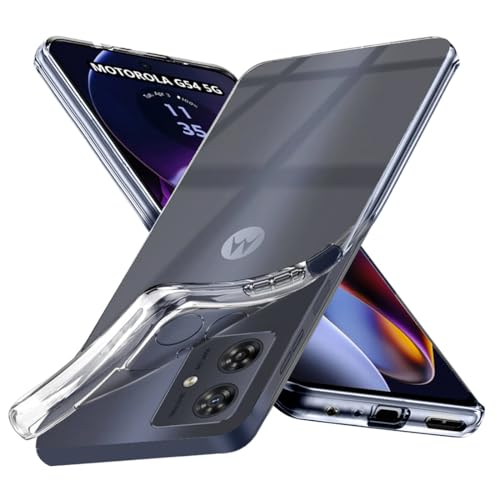 Image of Fashionury Crystal Clear Case for Motorola G54 5G | Yellowing Resistance | Transparent TPU Silicone | Raised Camera Lips | Slim Transparent Cover