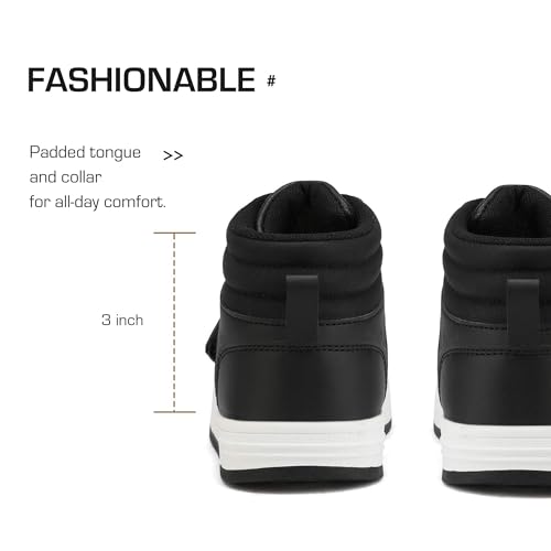 DREAM PAIRS Boys Girls High Top Sneaker LilLegends Skyhigh Basketball Shoes,Size 4 Big Kid,Black,Freestyle-K
