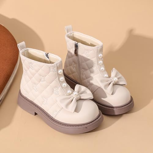 Girls Ankle Boots with Bow Lace Up Combat Booties Casual Fashion Party Dress Up Shoes Non Slip Outdoor Footwear2