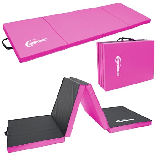 eyepower 180x60 Tappetino Ginnastica Pieghevole - Materassino Palestra Spesso 5 cm - Base per Addominali a Terra - Supporto Fitness Ripiegabile e Salvaspazio - Tappeto Sport Yoga Gym Compatto