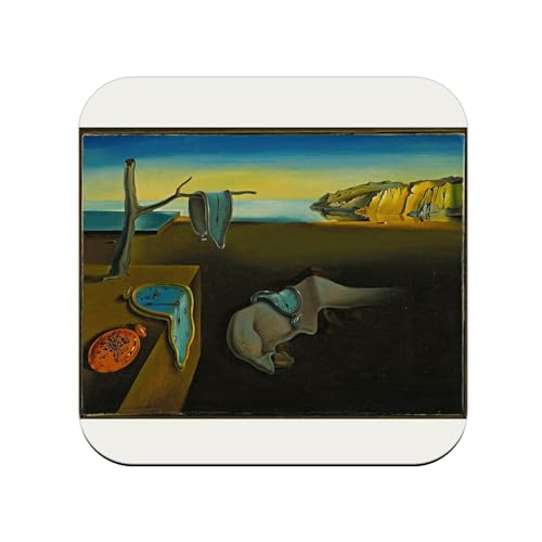 sous Verre en Bois - Salvadore Dali Persistance de la Memoire Surrealisme Peinture - 1 unité (95 x 95 mm)