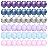 Renjiro Purple and Blue Balloons 60pcs 12 Inch Blue Purple Silver Pink Latex Balloons Fit for Frozen Balloons Birthday Decor Girls Birthday Winter Ice Snow Frozen Themed Party Decorations