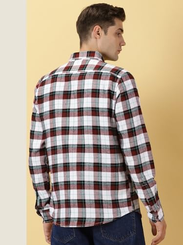 Image of Thomas Scott Men's | Checks | Full Sleeve | Regular Fit | 100% Cotton | Double Pocket | Spread Collar | Casual Shirt
