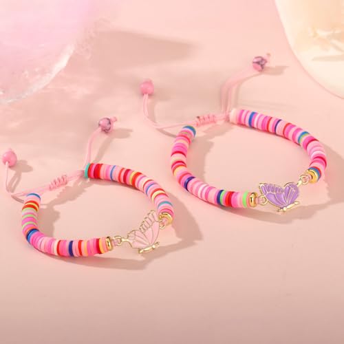 2Pcs First Day of School Kindergarten Preschool Bracelets for Mommy and Me, Matching Butterfly Bracelets for Mother Daughter2