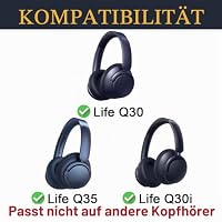 SOULWIT Ersatzpolster Ersatz Ohrpolster für Anker Soundcore Life Q30/Q35 Kopfhörer, Polster mit weicherem Proteinleder, Geräuschisolierungsschaum – Ansicht 2