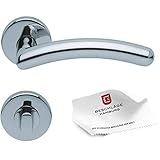 BLITZSCHNELLE MONTAGE: Das Garnitur Set besteht aus Rosetten, Türklinken und Befestigungsmaterial für eine Tür. An einer vorgebohrten Tür kann der Drücker somit kinderleicht in wenigen Minuten montiert werden!