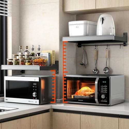 Étagère murale inox 60 cm pour micro-ondes, support cuisine durable - 3