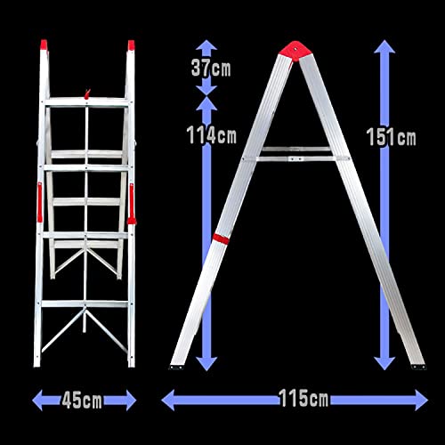 eモンズ(E-monz) 【 コンパクト 収納 スティック 脚立 4段 タイプ 】4Step Folding Ladder の商品画像 3