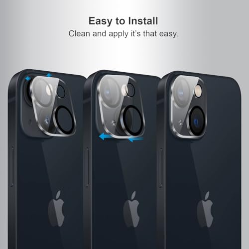 Image of SupCares Premium Camera Lens Protector Tempered Glass Compatible For iPhone 13 and iPhone 13 Mini With Installation Kit | Edge to Edge Coverage | Transparent | Pack of 2